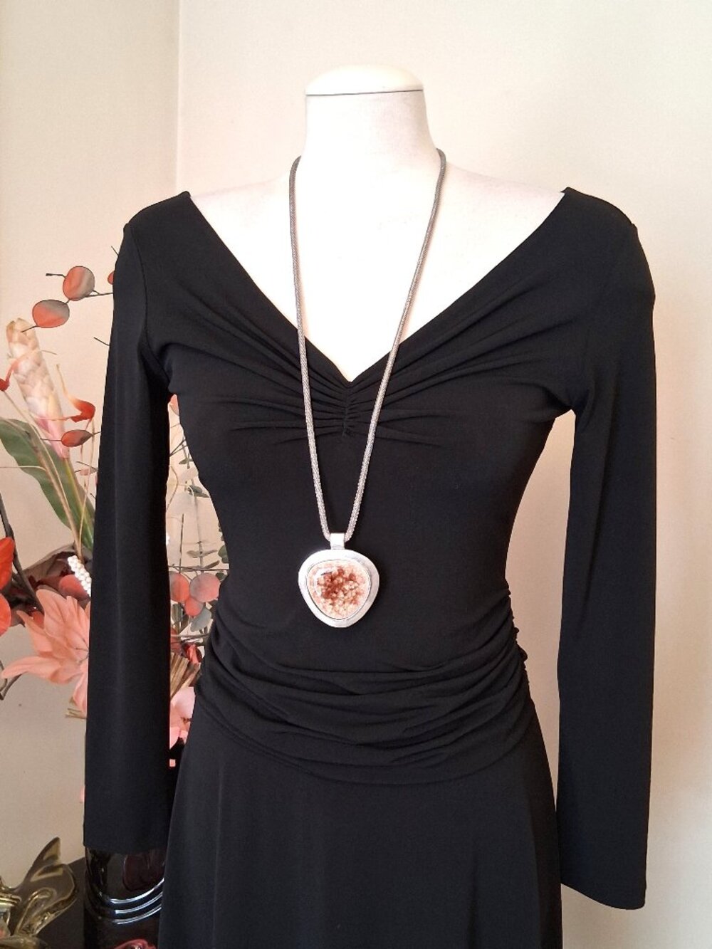 Sandwich Amsterdam Large Unique Ceramic Pendant Long Statement Necklace